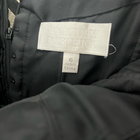 Badgley Mischka black satin bustier cocktail dress worn once size 6 - Picture 4 of 5